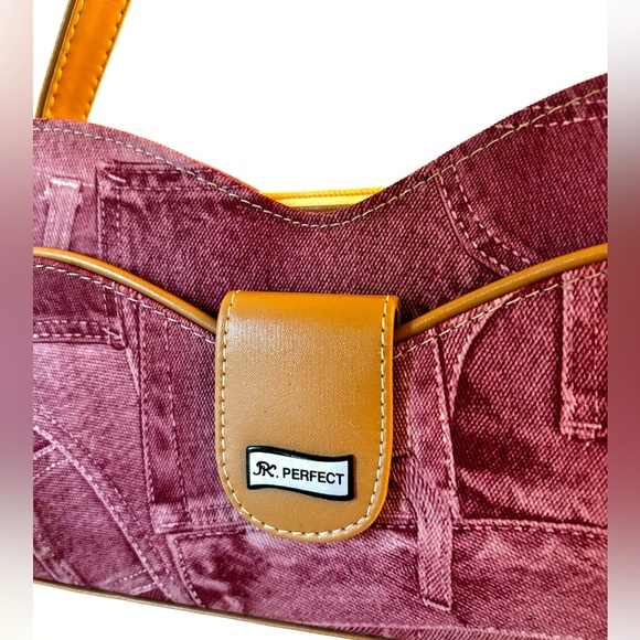 Pink printed jean designed purse 👛 - Picture 2 of 5